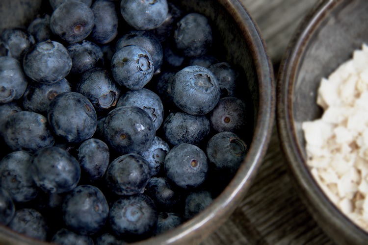 blueberries - coconut