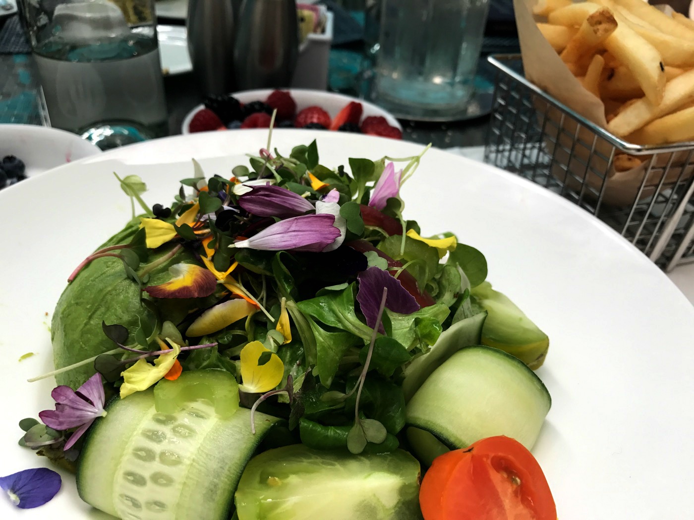 salad and french fries