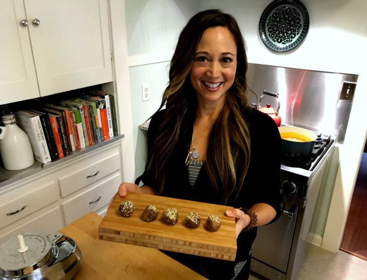 almond butter chickpea energy bites