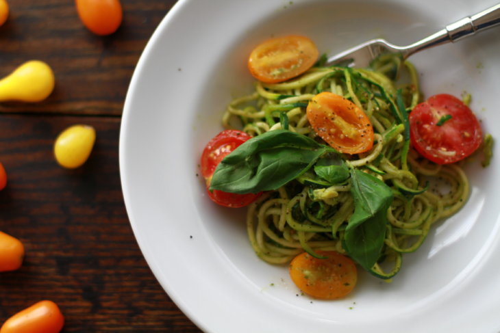 dairy free pesto with zucchini noodles