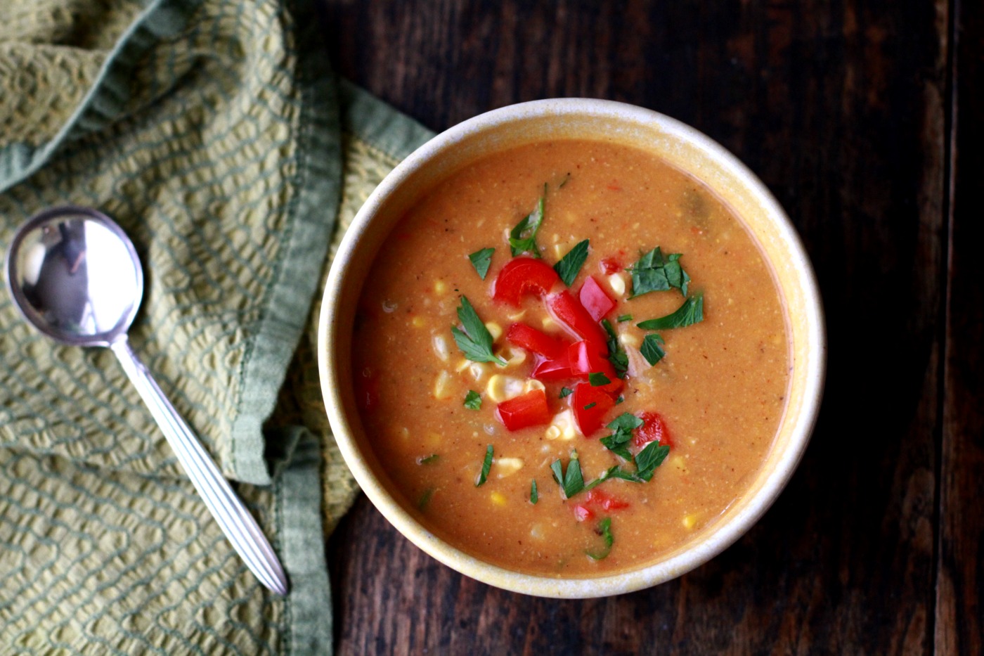 corn and red pepper chowder