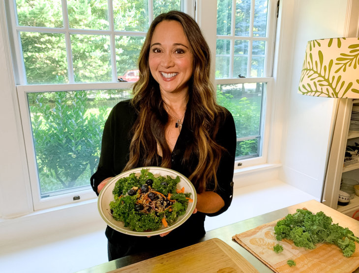 kale and quinoa salad with blueberries and walnuts recipe