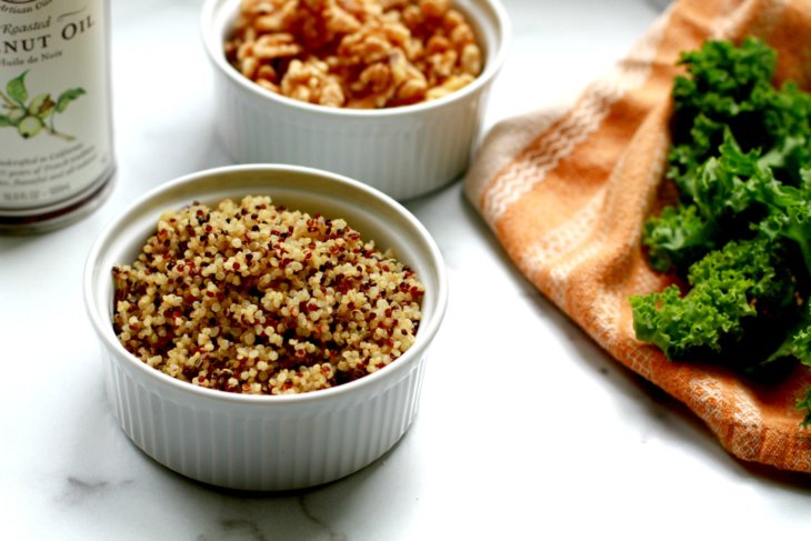 kale and quinoa salad with blueberries and walnuts recipe