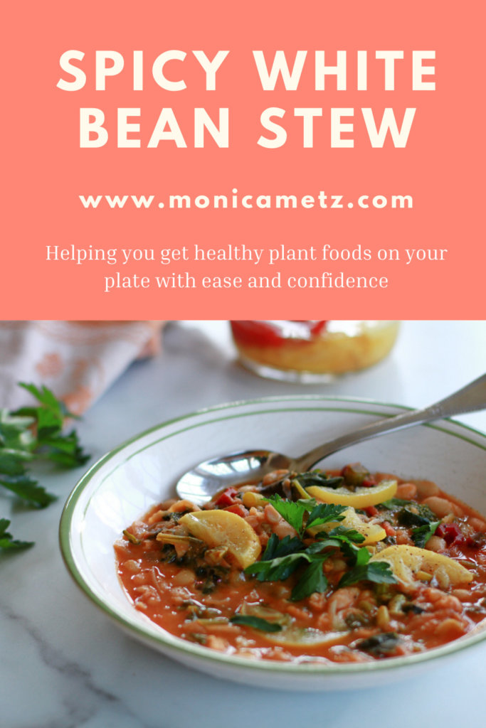 spicy white bean stew with winter greens