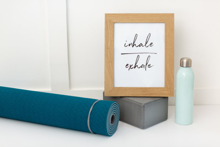 yoga mat inhale exhale